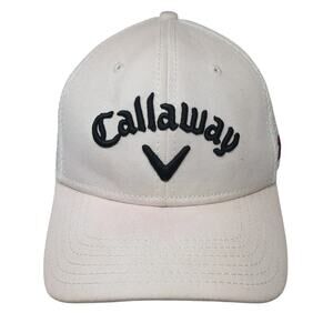 Callaway Odyssey Fitted Baseball Cap White Medium Embroidered 6 Panel